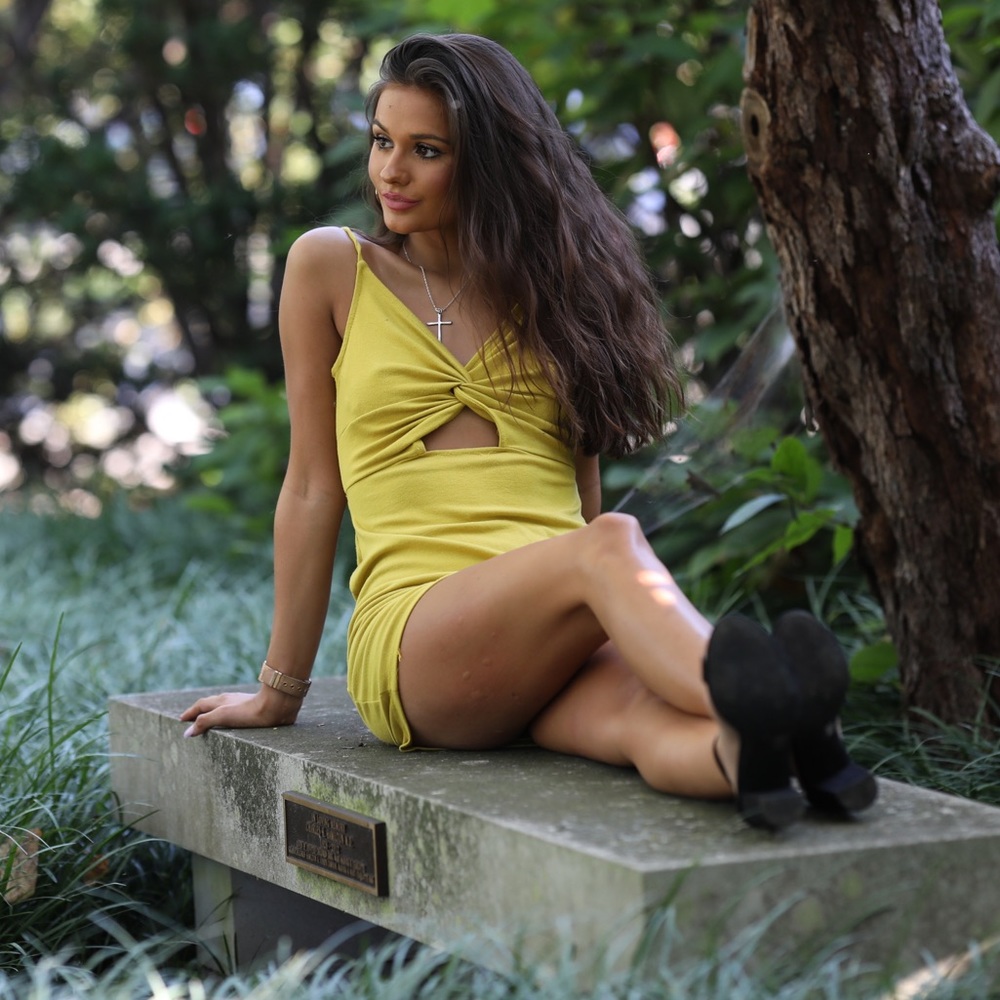 Yellow mini dress